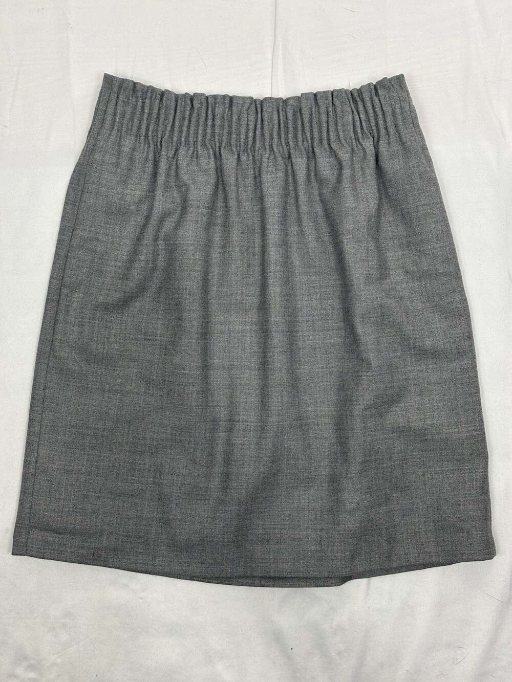 J. Crew Wool Blend Gray High Elastic Waist Mini Skirt Size 0 Preppy Academia